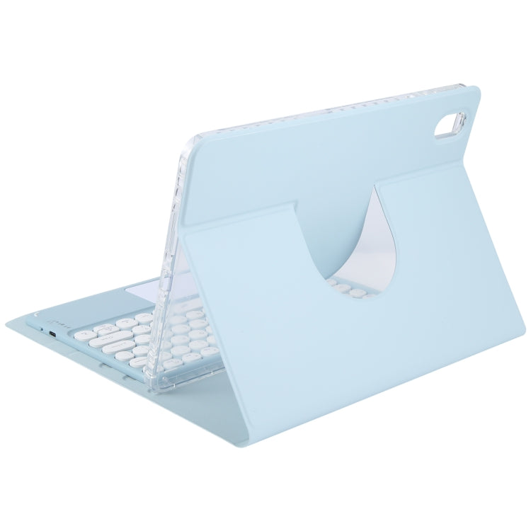 For Huawei MatePad Pro 11 2024 / 2022 Round Button Bluetooth Keyboard Rotatable Holder Leather Case with Touchpad(Sky Blue) - Huawei Keyboard by buy2fix | Online Shopping UK | buy2fix
