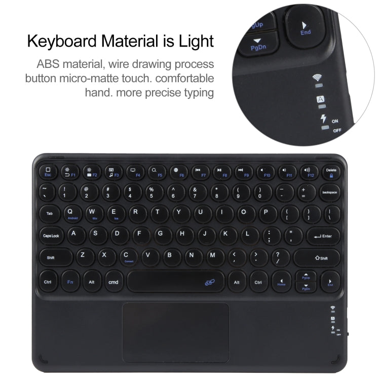For Huawei MatePad 11 2023 / 2021 Round Button Bluetooth Keyboard Rotatable Holder Leather Case with Touchpad(Black) - Huawei Keyboard by buy2fix | Online Shopping UK | buy2fix