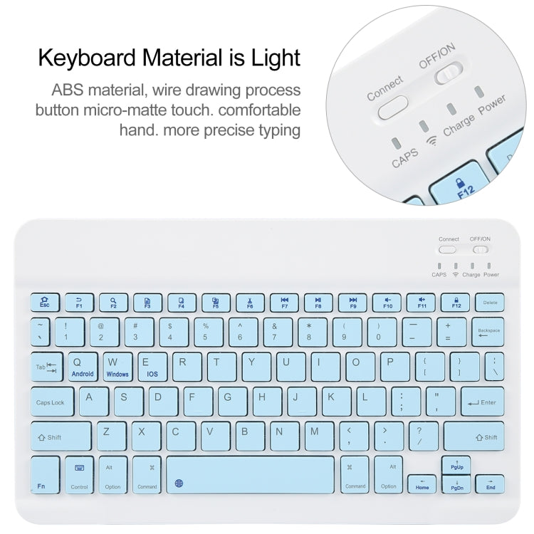 For Huawei MatePad Air 11.5 Square Button Bluetooth Keyboard Rotatable Holder Leather Case(Sky Blue) - Huawei Keyboard by buy2fix | Online Shopping UK | buy2fix