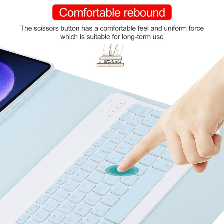 For Xiaomi Pad 6 Square Button Backlight Bluetooth Keyboard Rotatable Holder Leather Case(Sky Blue) - Others Keyboard by buy2fix | Online Shopping UK | buy2fix