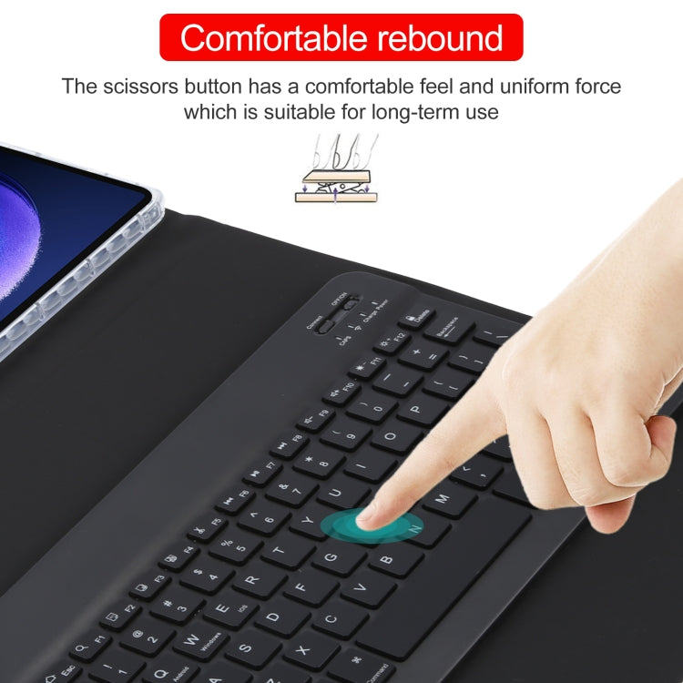 For Xiaomi Pad 6 Square Button Backlight Bluetooth Keyboard Rotatable Holder Leather Case(Black) - Others Keyboard by buy2fix | Online Shopping UK | buy2fix