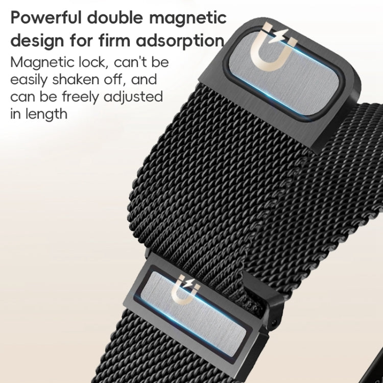 For Apple Watch Series 10 46mm ZGA Milanese Magnetic Metal Watch Band(Black) - Watch Bands by ZGA | Online Shopping UK | buy2fix