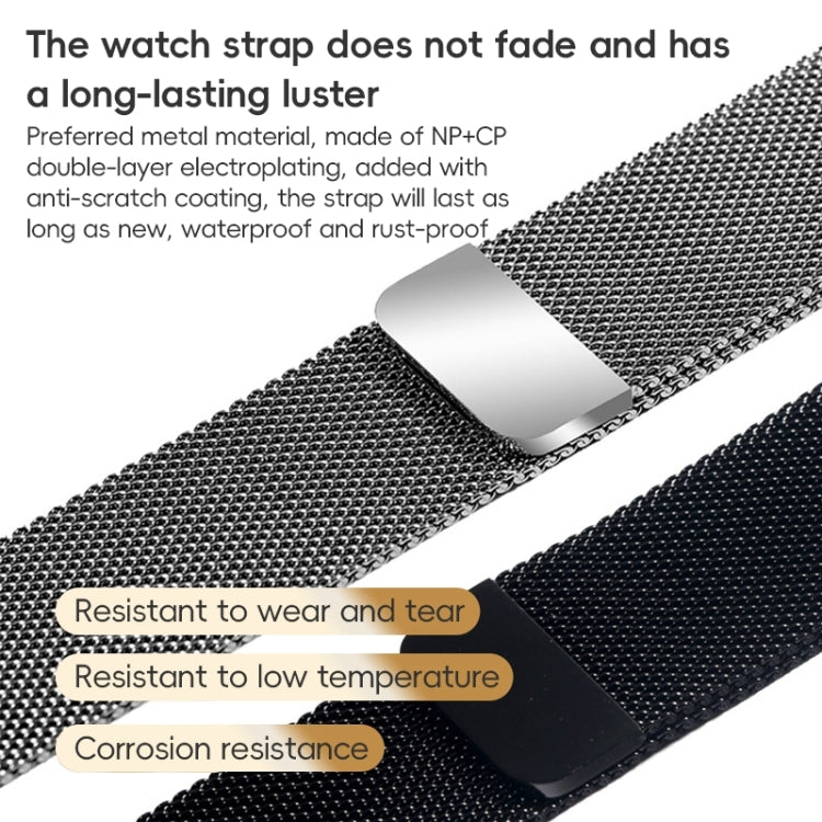 For Apple Watch Series 10 42mm ZGA Milanese Magnetic Metal Watch Band(Silver) - Watch Bands by ZGA | Online Shopping UK | buy2fix