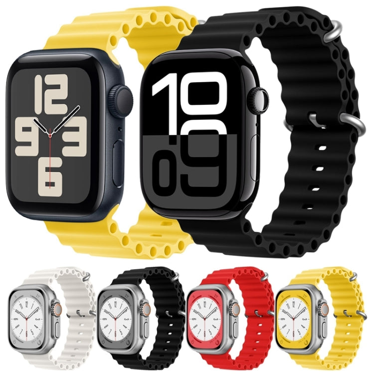 For Apple Watch Series 3 42mm ZGA Ocean Silicone Watch Band(Yellow) - Watch Bands by ZGA | Online Shopping UK | buy2fix