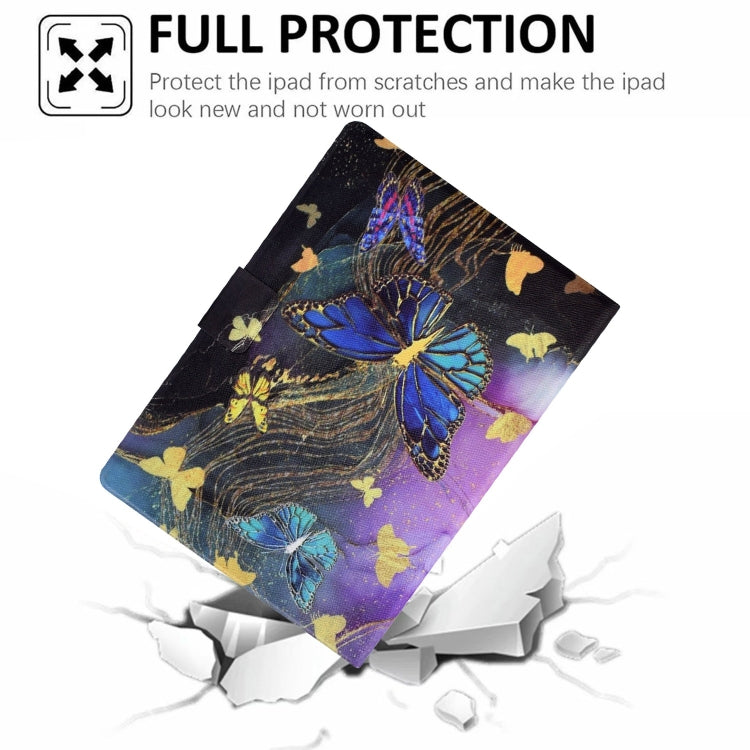 For Lenovo Tab M11/ Xiaoxin Pad 11 2024 Voltage Painted Smart Leather Tablet Case(Gold Butterflies) - Lenovo by buy2fix | Online Shopping UK | buy2fix