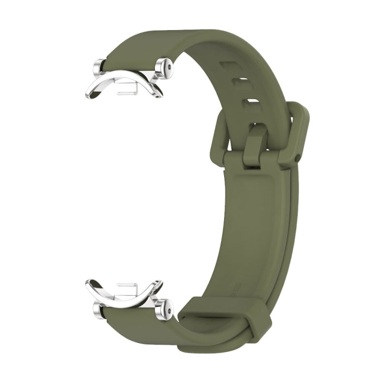 For Xiaomi Mi Band 8 / 9 / 9 NFC Mijobs GT4 Silicone Breathable Watch Band(Army Green Silver) - Watch Bands by MIJOBS | Online Shopping UK | buy2fix