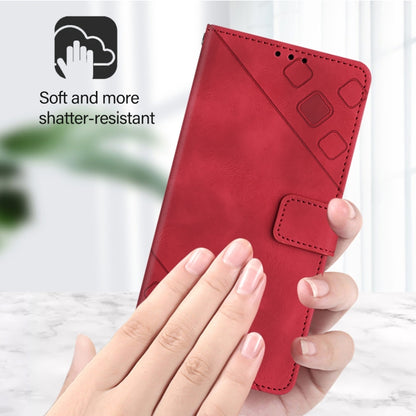 For OnePlus 12 5G Global Skin-feel Embossed Leather Phone Case(Red) - OnePlus Cases by buy2fix | Online Shopping UK | buy2fix