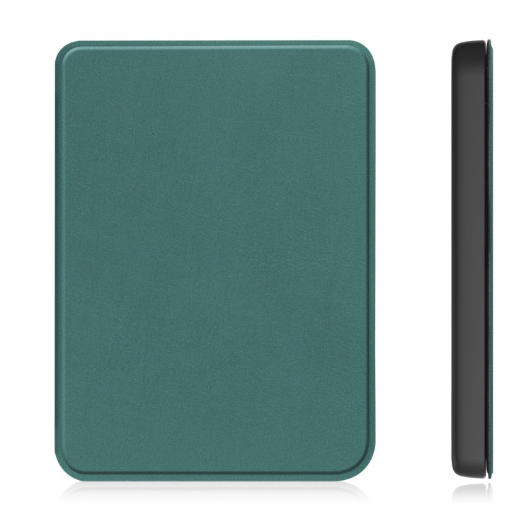 For KOBO Clara Colour 2024 / BW Solid Color Voltage Caster TPU Leather Smart Tablet Case(Dark Green) - Others by buy2fix | Online Shopping UK | buy2fix