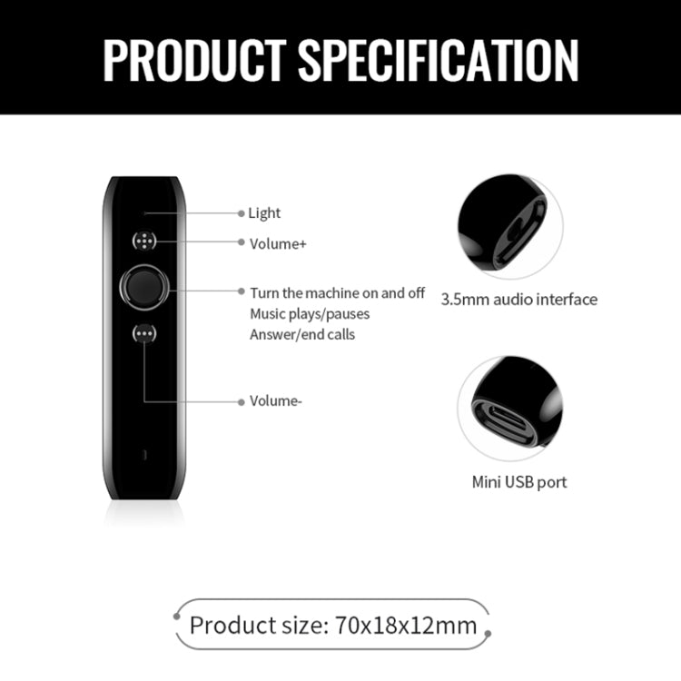 JNN L3 Bluetooth 4.2 Audio Receiver MP3 Player, Memory:32GB(Black) - Audio Receiver Transmitter by JNN | Online Shopping UK | buy2fix