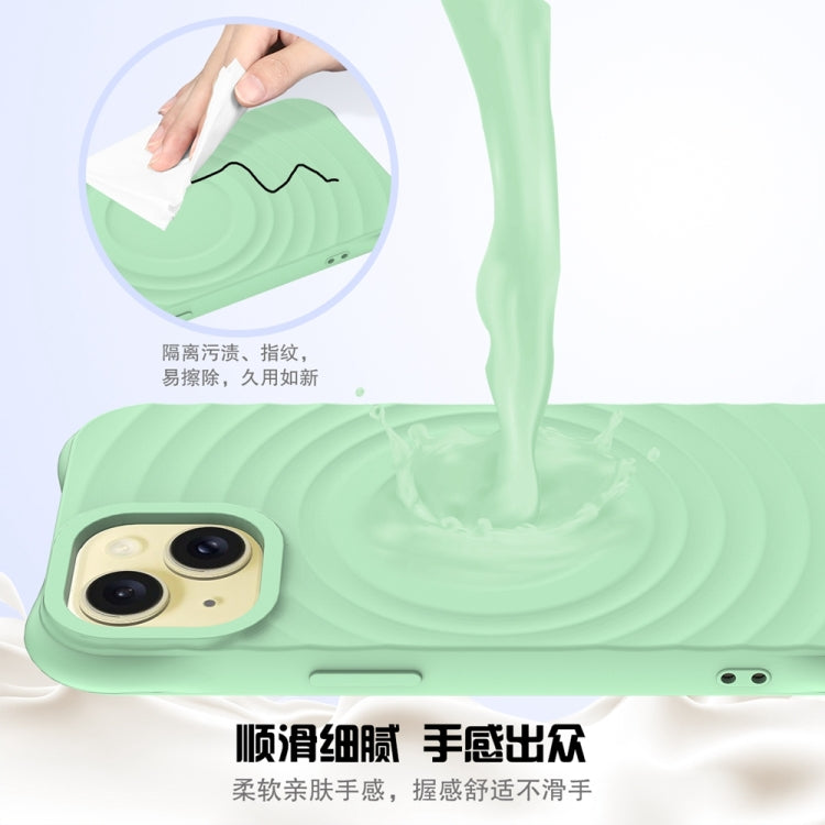 For iPhone 15 Plus Wave Texture MagSafe Magnetic Liquid Silicone Phone Case(Green) - iPhone 15 Plus Cases by buy2fix | Online Shopping UK | buy2fix