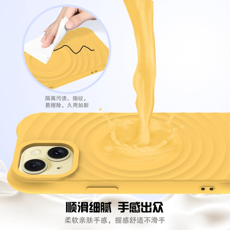 For iPhone 13 Wave Texture MagSafe Magnetic Liquid Silicone Phone Case(Yellow) - iPhone 13 Cases by buy2fix | Online Shopping UK | buy2fix