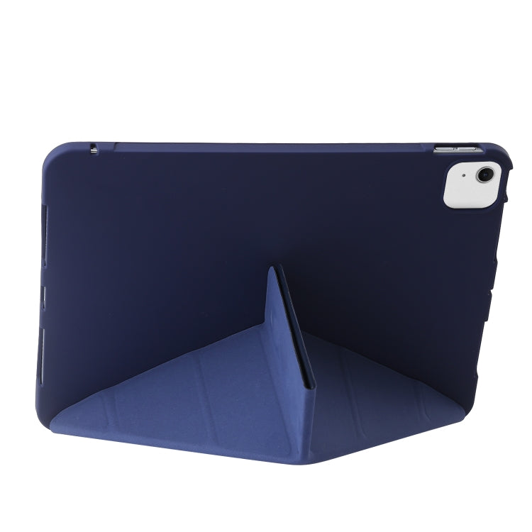 For iPad Air 13 2024 TPU Deformation Flip Leather Tablet Case with Holder(Dark Blue) - iPad Air 13 2024 Cases by buy2fix | Online Shopping UK | buy2fix