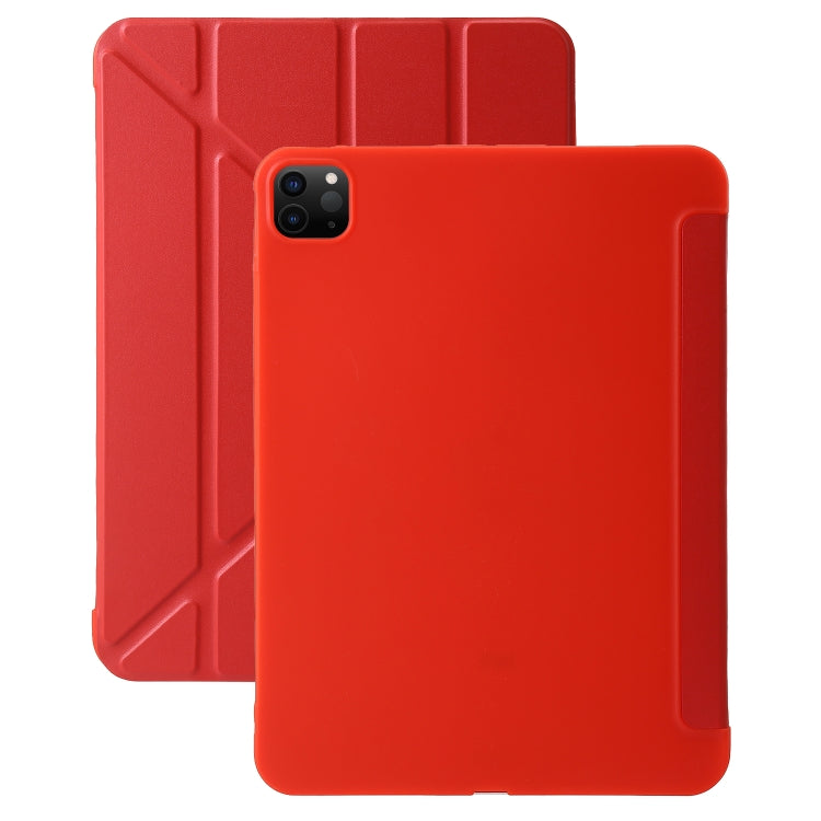 For iPad Pro 13 2024 TPU Deformation Flip Leather Tablet Case with Holder(Red) - iPad Pro 13 2024 Cases by buy2fix | Online Shopping UK | buy2fix