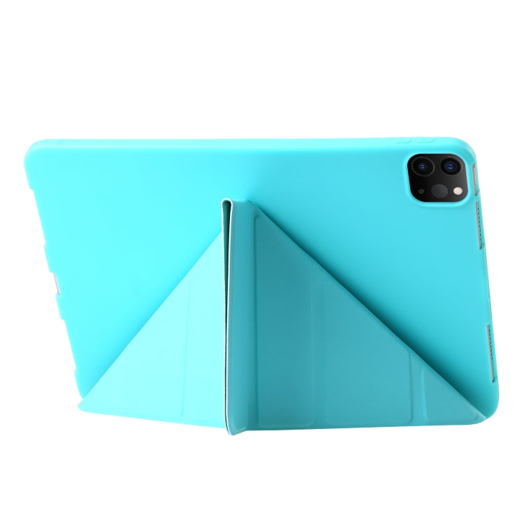 For iPad Pro 13 2024 TPU Deformation Flip Leather Tablet Case with Holder(Mint Blue) - iPad Pro 13 2024 Cases by buy2fix | Online Shopping UK | buy2fix