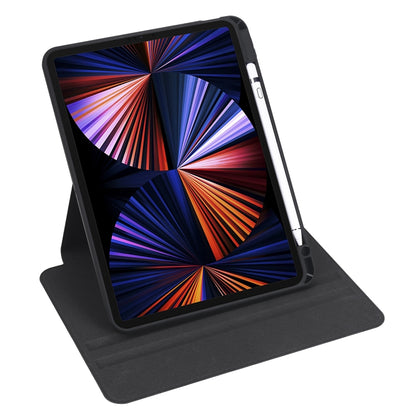 For iPad Air 11 2024 Acrylic 360 Degree Rotation Holder Leather Tablet Case(Black) - iPad Air 11 2024 Cases by buy2fix | Online Shopping UK | buy2fix