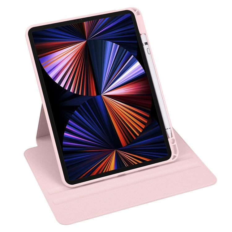 For iPad Pro 13 2024 Acrylic 360 Degree Rotation Holder Leather Tablet Case(Sand Pink) - iPad Pro 13 2024 Cases by buy2fix | Online Shopping UK | buy2fix