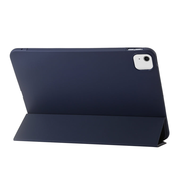 For iPad Air 11 2024 Three-fold Holder Flip Tablet Leather Case(Dark Blue) - iPad Air 11 2024 Cases by buy2fix | Online Shopping UK | buy2fix