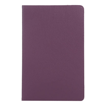 For iPad Pro 13 2024 360 Degree Rotation Litchi Texture Leather Tablet Case with Holder(Purple) - iPad Pro 13 2024 Cases by buy2fix | Online Shopping UK | buy2fix