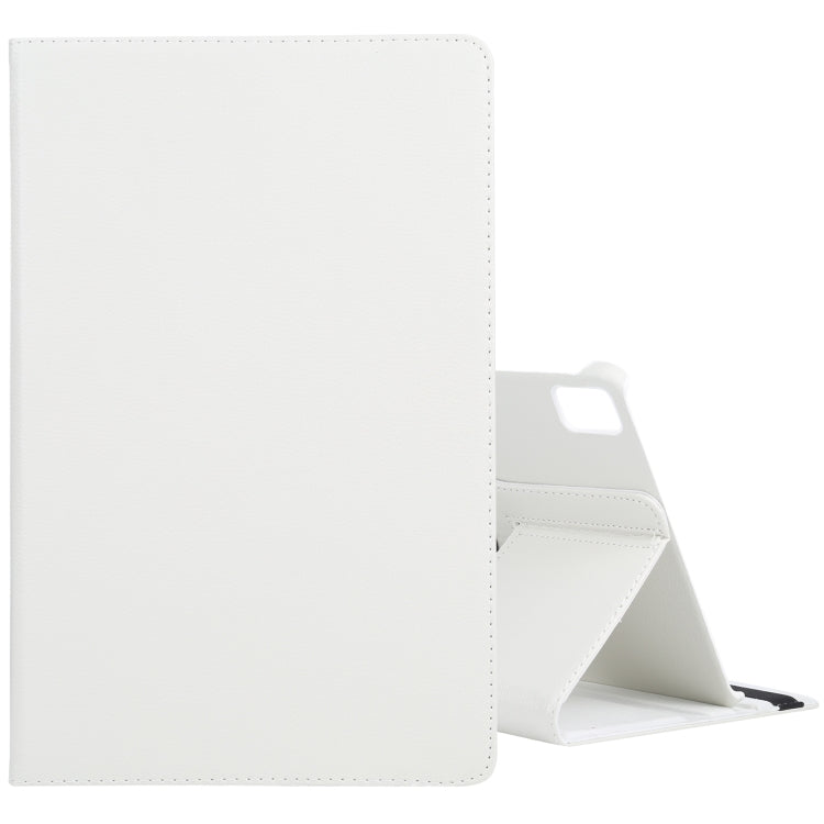 For iPad Air 13 2024 360 Degree Rotation Litchi Texture Leather Tablet Case with Holder(White) - iPad Air 13 2024 Cases by buy2fix | Online Shopping UK | buy2fix