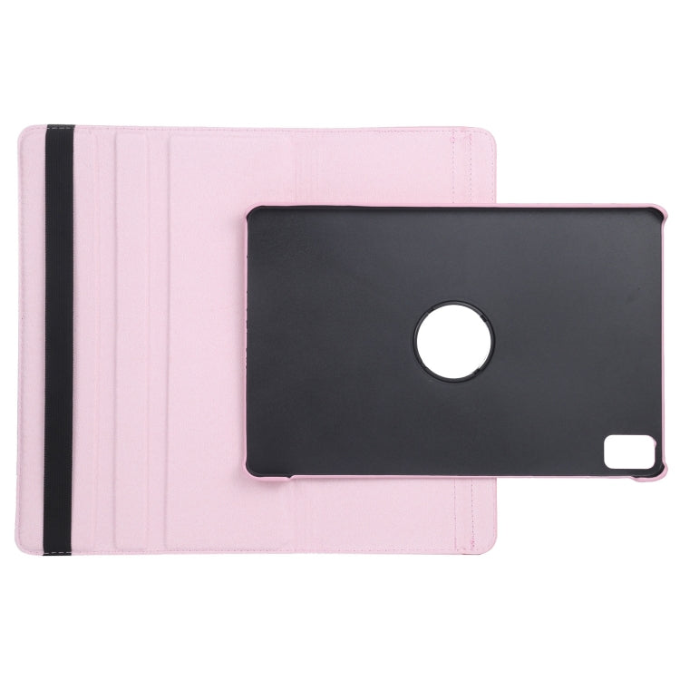 For iPad Air 11 2024 360 Degree Rotation Litchi Texture Leather Tablet Case with Holder(Pink) - iPad Air 11 2024 Cases by buy2fix | Online Shopping UK | buy2fix