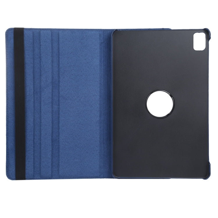 For iPad Pro 11 2024 360 Degree Rotation Litchi Texture Leather Tablet Case with Holder(Dark Blue) - iPad Pro 11 2024 Cases by buy2fix | Online Shopping UK | buy2fix