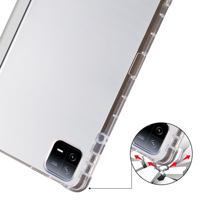 For iPad Pro 13 2024 3-fold Clear TPU Smart Leather Tablet Case with Pen Slot(Space Gray) - iPad Pro 13 2024 Cases by buy2fix | Online Shopping UK | buy2fix