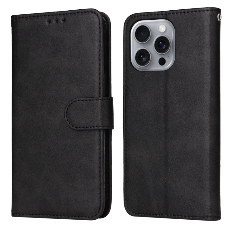 For iPhone 16 Pro Max Classic Calf Texture Flip Leather Phone Case(Black) - iPhone 16 Pro Max Cases by buy2fix | Online Shopping UK | buy2fix