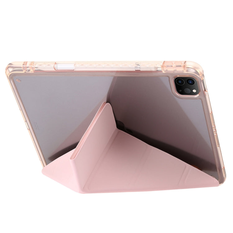 For iPad Pro 13 2024 Clear Acrylic Deformation Leather Tablet Case(Pink) - iPad Pro 13 2024 Cases by buy2fix | Online Shopping UK | buy2fix