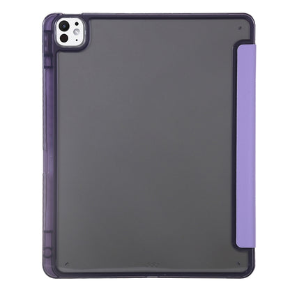 For iPad Pro 13 2024 Clear Acrylic Deformation Leather Tablet Case(Purple) - iPad Pro 13 2024 Cases by buy2fix | Online Shopping UK | buy2fix