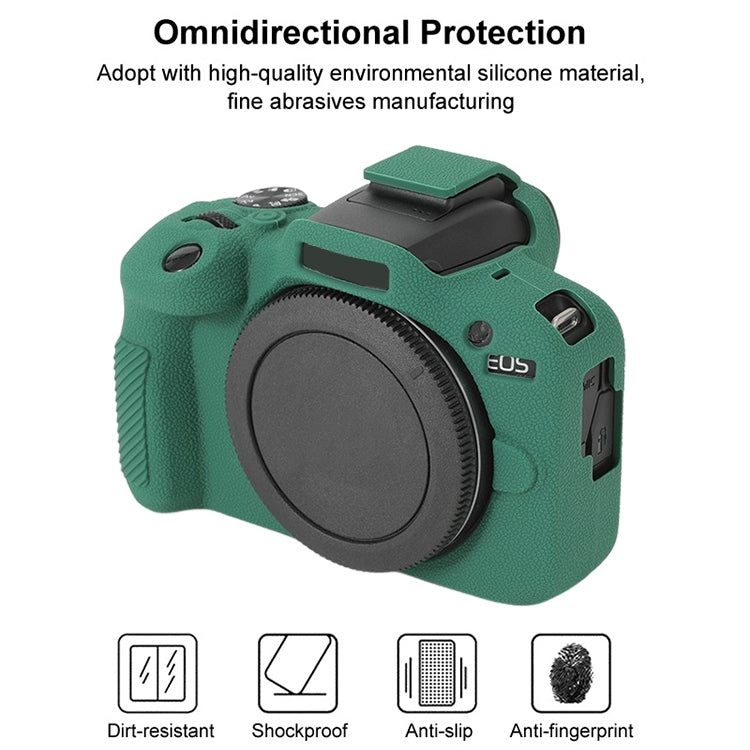 For Canon EOS R100 Litchi Texture Soft Silicone Protective Case(Green) - Protective Case by buy2fix | Online Shopping UK | buy2fix