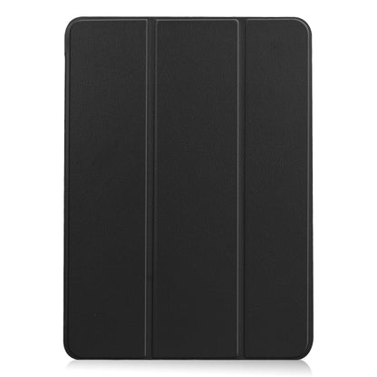 For iPad Air 13 2024 Custer Pure Color 3-Fold Holder Smart Leather Tablet Case(Black) - iPad Air 13 2024 Cases by buy2fix | Online Shopping UK | buy2fix