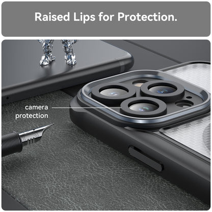 For iPhone 12 Pro Carbon Fiber Texture MagSafe Translucent Phone Case(Black) - iPhone 12 / 12 Pro Cases by buy2fix | Online Shopping UK | buy2fix