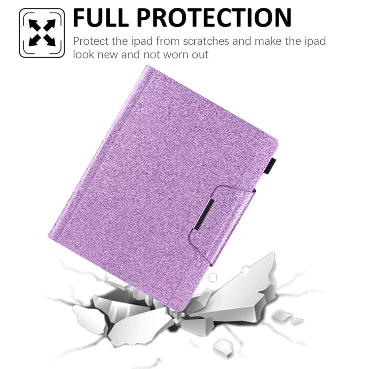 For iPad Pro 11 2024 Glitter Metal Buckle Leather Smart Tablet Case(Purple) - iPad Pro 11 2024 Cases by buy2fix | Online Shopping UK | buy2fix