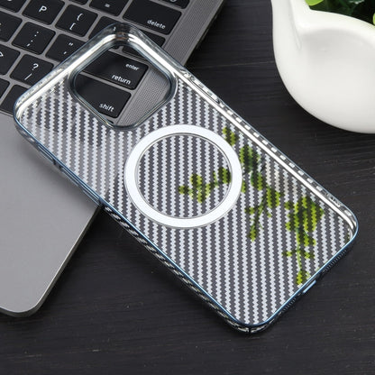 For iPhone 15 Plus 6D Plated Carbon Fiber Clear Magsafe PC Phone Case(Dream Blue) - iPhone 15 Plus Cases by buy2fix | Online Shopping UK | buy2fix