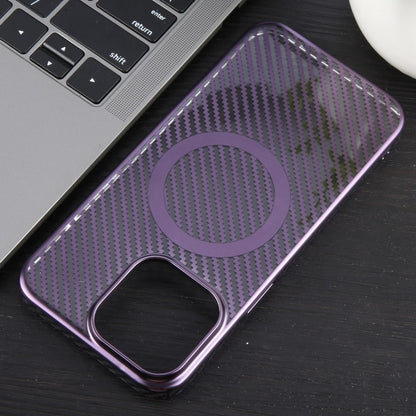 For iPhone 13 Pro 6D Plated Carbon Fiber Clear Magsafe PC Phone Case(Aurora Purple) - iPhone 13 Pro Cases by buy2fix | Online Shopping UK | buy2fix