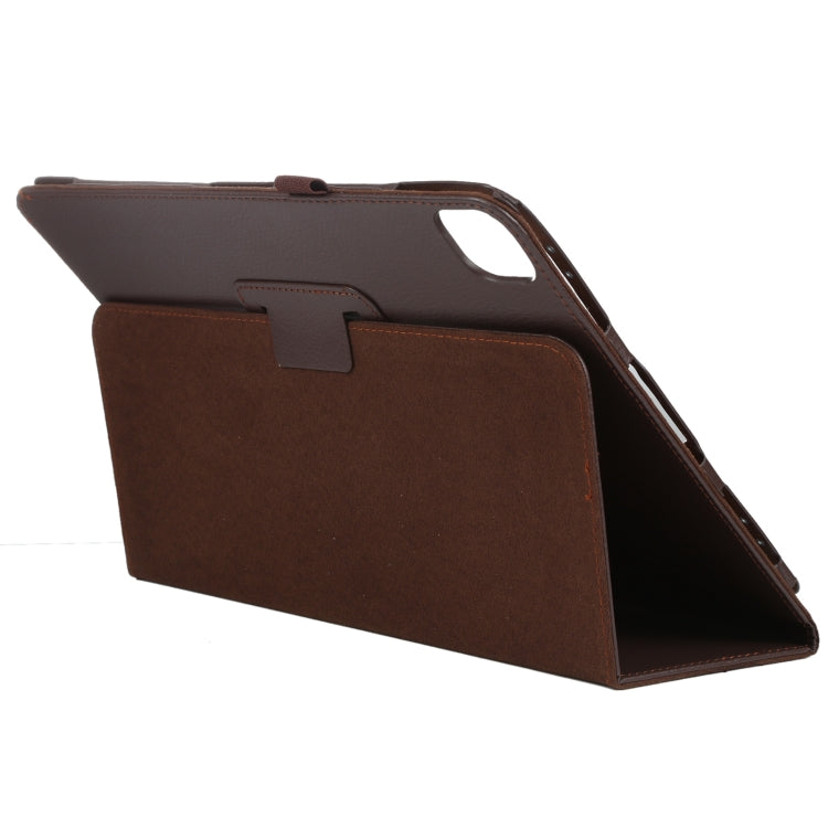 For iPad Pro 13 2024 Litchi Texture Solid Color Leather Tablet Case(Brown) - iPad Pro 13 2024 Cases by buy2fix | Online Shopping UK | buy2fix