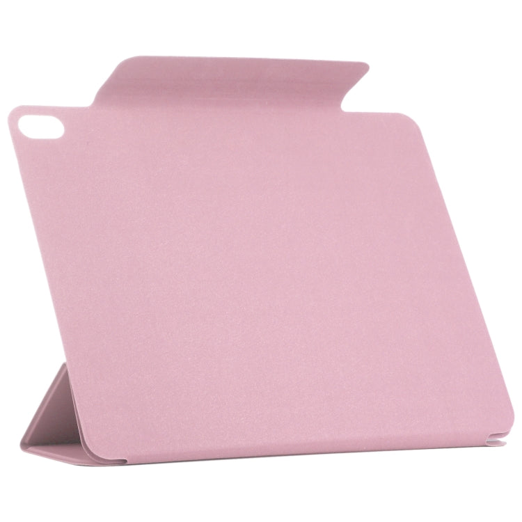 For iPad Air 11 2025 / 2024 Double-sided Clip Fixed Buckle Magnetic PU Leather Smart Tablet Case(Light Pink) - iPad Air 11 2025 / 2024 Cases by buy2fix | Online Shopping UK | buy2fix