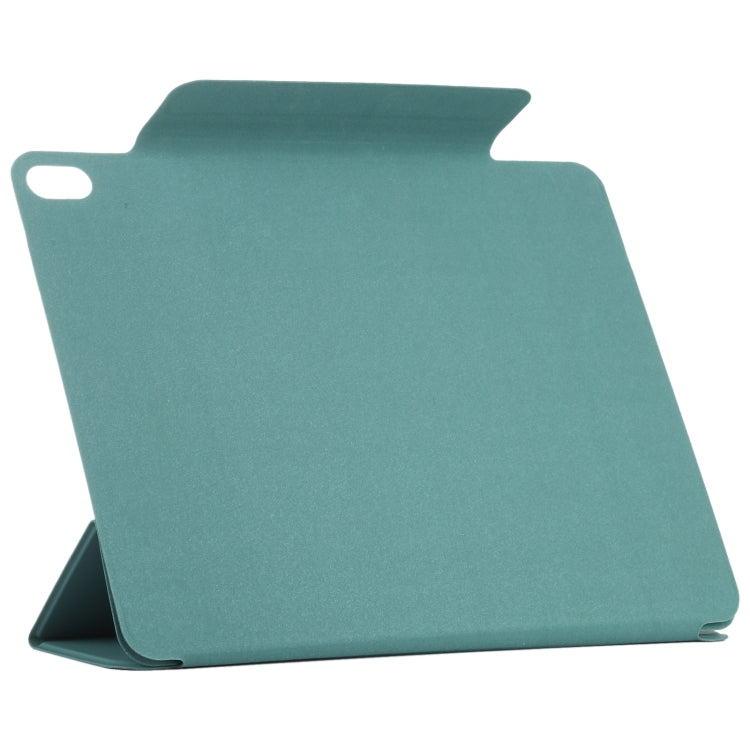 For iPad Air 13 2024 Double-sided Clip Fixed Buckle Magnetic PU Leather Smart Tablet Case(Green) - iPad Air 13 2024 Cases by buy2fix | Online Shopping UK | buy2fix