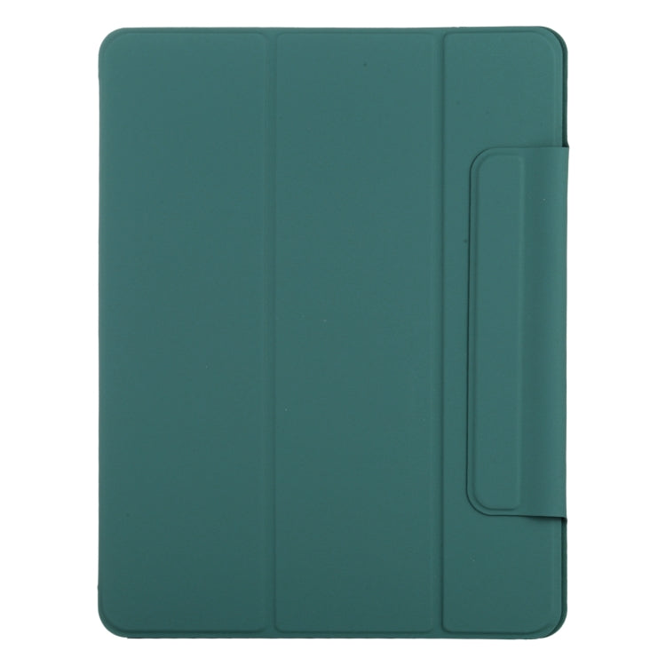 For iPad Air 13 2024 Double-sided Clip Fixed Buckle Magnetic PU Leather Smart Tablet Case(Dark Green) - iPad Air 13 2024 Cases by buy2fix | Online Shopping UK | buy2fix