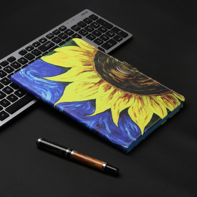 For iPad Pro 11 2024 Coloured Drawing Stitching Smart Leather Tablet Case(Sunflower) - iPad Pro 11 2024 Cases by buy2fix | Online Shopping UK | buy2fix