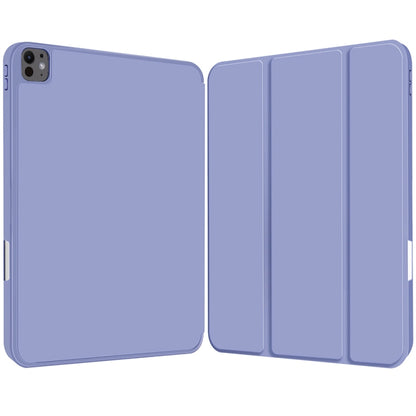 For iPad Pro 13 2024 3-fold TPU Smart Leather Tablet Case with Pen Slot(Lavender Purple) - iPad Pro 13 2024 Cases by buy2fix | Online Shopping UK | buy2fix