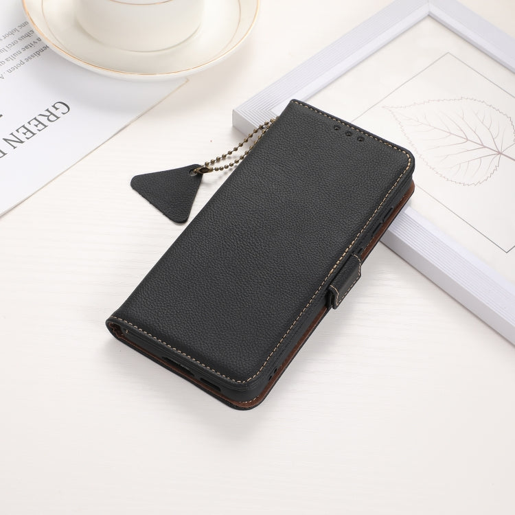 For iPhone 16 Pro Side-Magnetic TJ Genuine Leather RFID Phone Case(Black) - iPhone 16 Pro Cases by buy2fix | Online Shopping UK | buy2fix