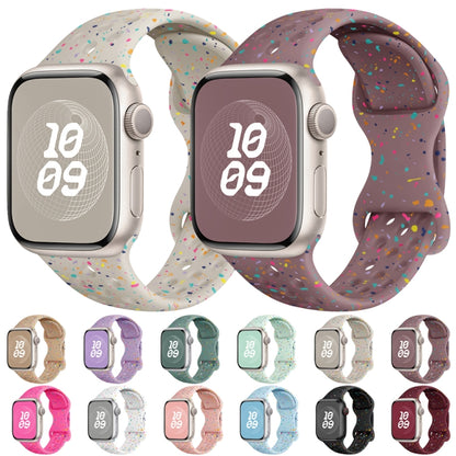 For Apple Watch Series 7 41mm Hole Style Butterfly Buckle Camouflage Silicone Watch Band(Light Mint) - Watch Bands by buy2fix | Online Shopping UK | buy2fix