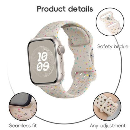 For Apple Watch Series 7 41mm Hole Style Butterfly Buckle Camouflage Silicone Watch Band(Light Mint) - Watch Bands by buy2fix | Online Shopping UK | buy2fix