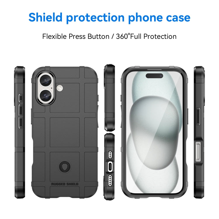 For iPhone 16 Full Coverage Shockproof TPU Phone Case(Black) - iPhone 16 Cases by buy2fix | Online Shopping UK | buy2fix