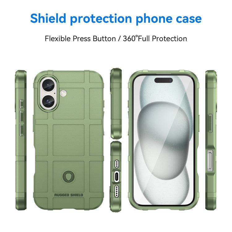 For iPhone 16 Full Coverage Shockproof TPU Phone Case(Green) - iPhone 16 Cases by buy2fix | Online Shopping UK | buy2fix