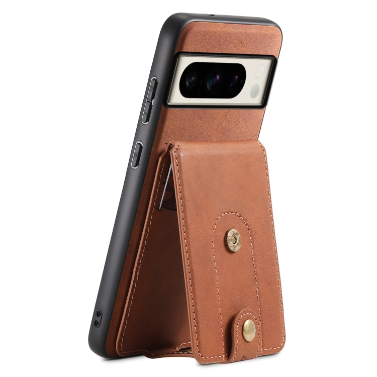 For Google Pixel 8 Pro Denior D14 NK Retro Pattern MagSafe Magnetic Card Holder Leather Phone Case(Brown) - Google Cases by Denior | Online Shopping UK | buy2fix