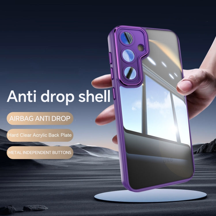 For Samsung Galaxy S25+ 5G Acrylic Hybrid TPU Armor Shockproof Phone Case(Purple) - Galaxy S25+ 5G Cases by buy2fix | Online Shopping UK | buy2fix