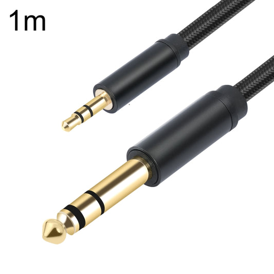 3662-3662BK 3.5mm Male to 6.35mm Male Stereo Amplifier Audio Cable, Length:1m(Black) - Microphone Audio Cable & Connector by buy2fix | Online Shopping UK | buy2fix