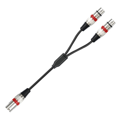2055YMFF-05 XLR 3pin Male to Dual Female Audio Cable, Length: 50cm(Black+Red) - Microphone Audio Cable & Connector by buy2fix | Online Shopping UK | buy2fix